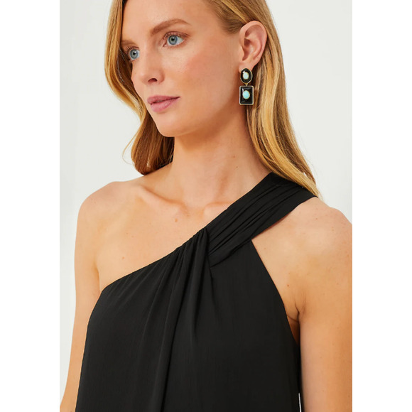 Tuckernuck Pomander Place Black Soleil Gown One Shoulder Formal Maxi Dress, M - Picture 6 of 14